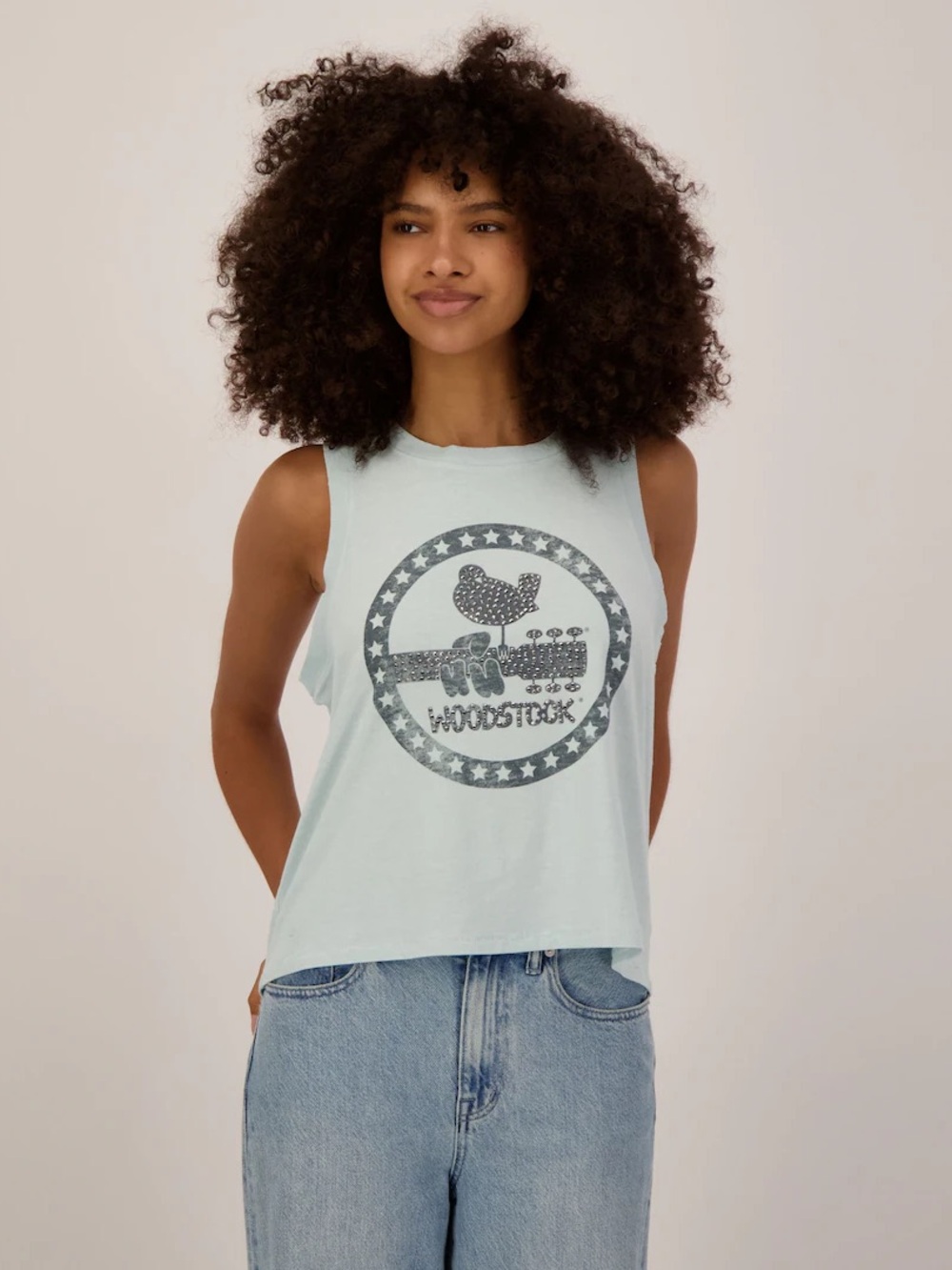 Lucky Brand Pale Blue Woodstock Muscle Tank - Women